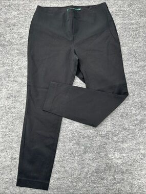 Lauren Ralph Lauren Black Pull-On Ankle Pants Size 12 Stretch Slim Career